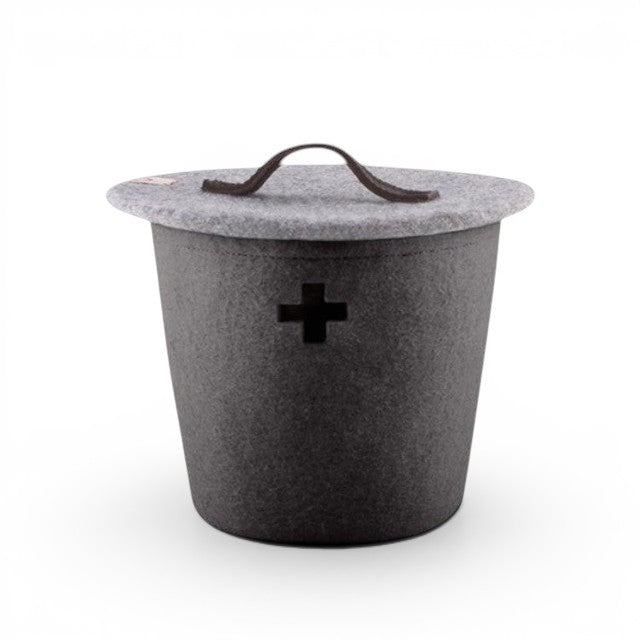 Wool Basket Small - Dark Grey