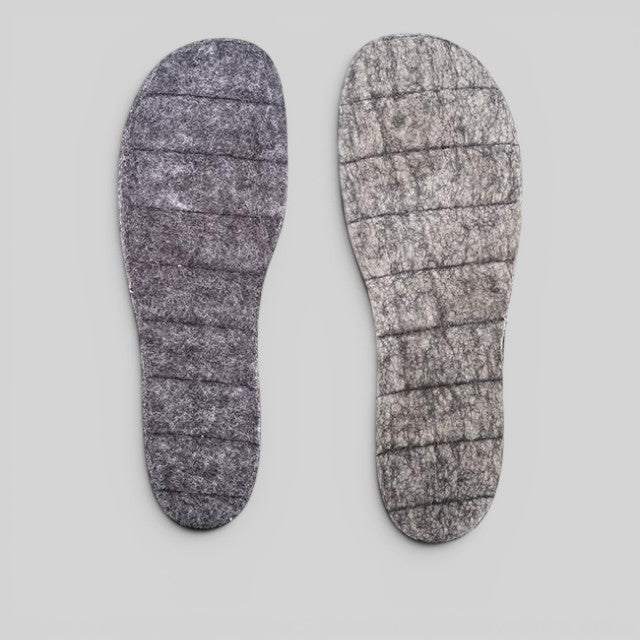 Baabuk handcrafted grey felt slipper insoles, pack of three pairs for replacement and added comfort.