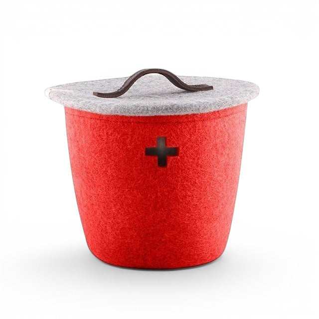 Wool Basket Small - Swiss Red